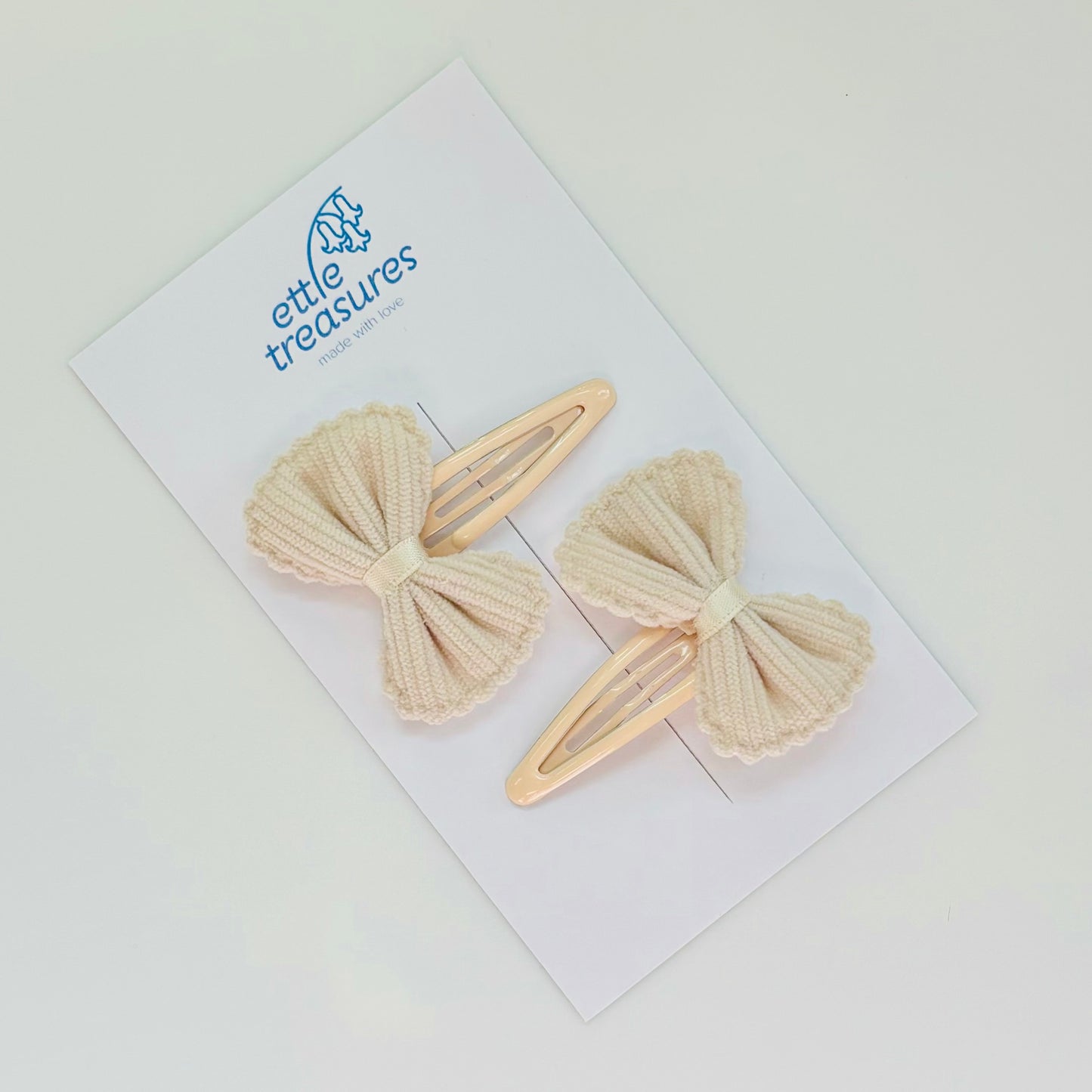 Fabric bow hair clips