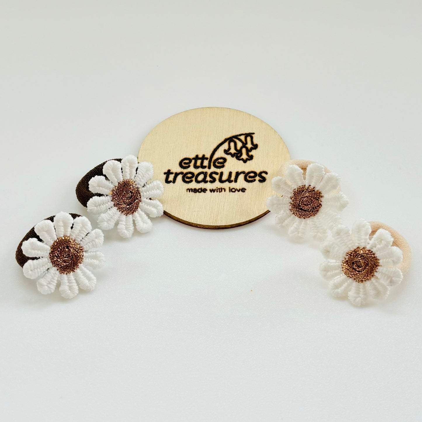 Daisy bronze hair bobbles