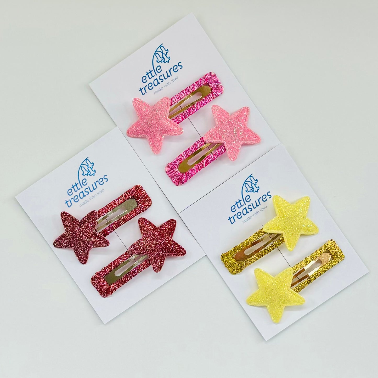 Sparkle star hair clips