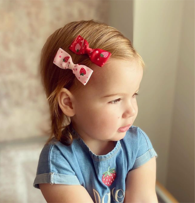 Strawberry hair bobbles and hair clips