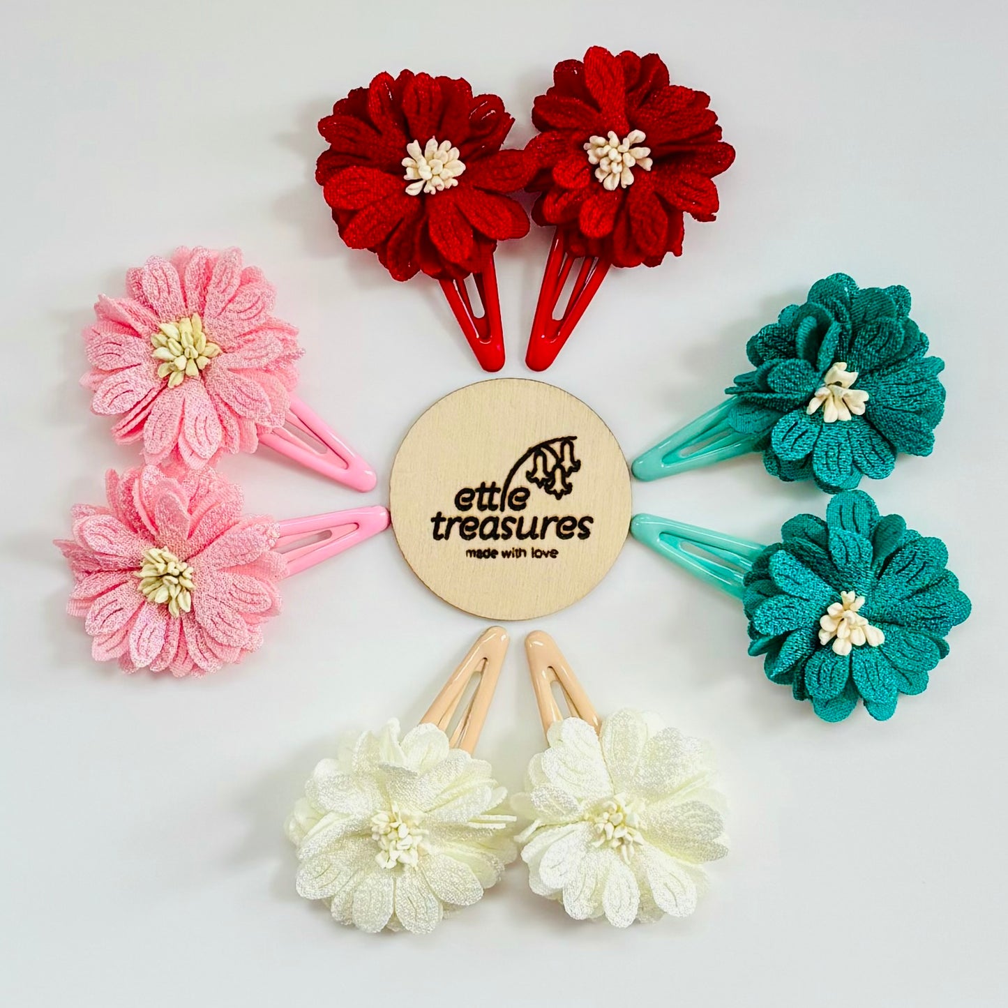 Flower hair clips