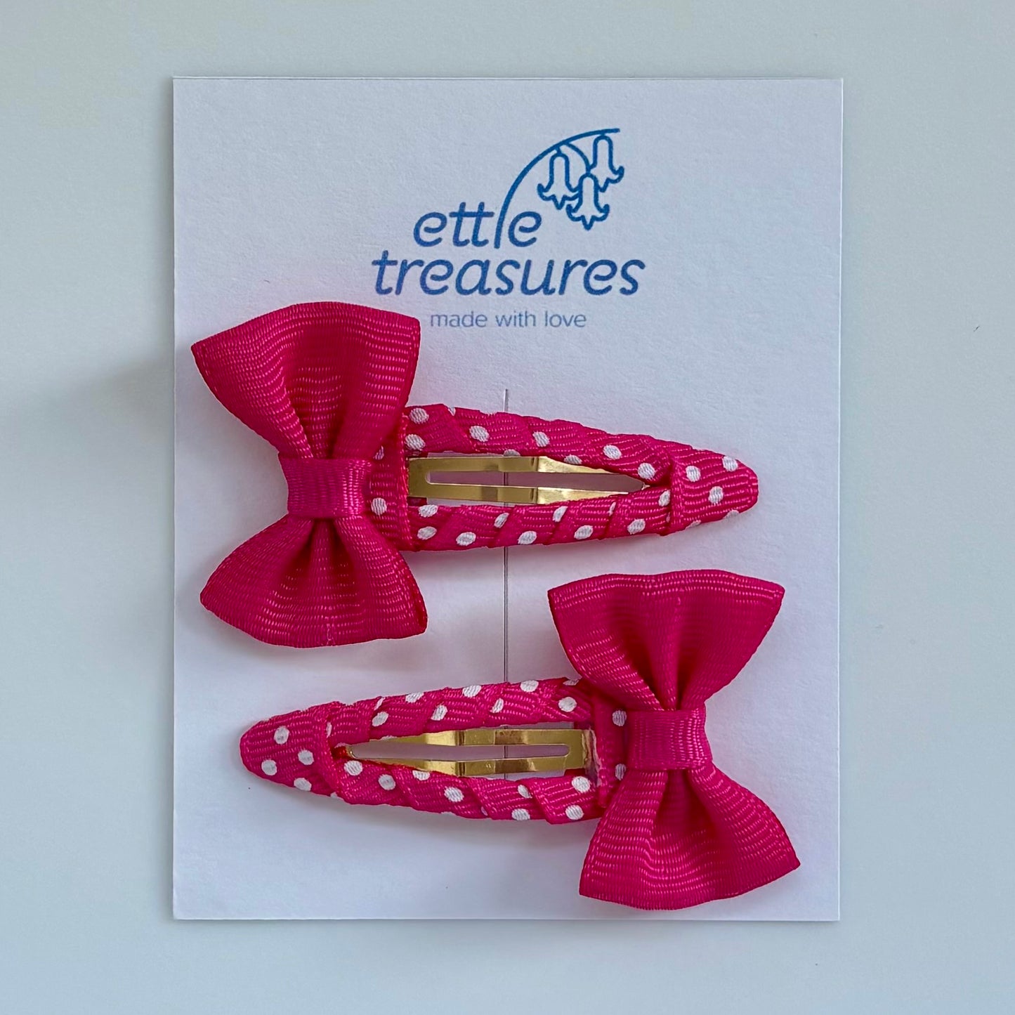 Dotty bow hair clips