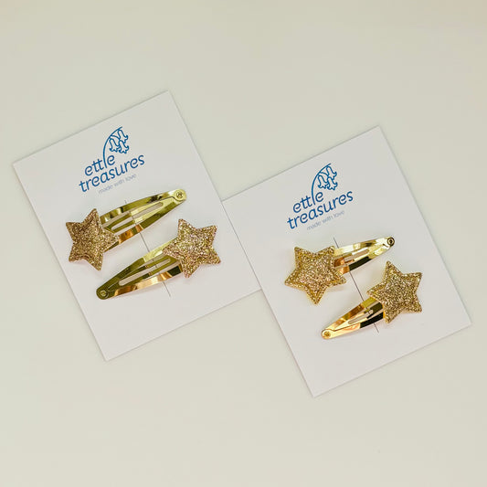 Golden star hair clips