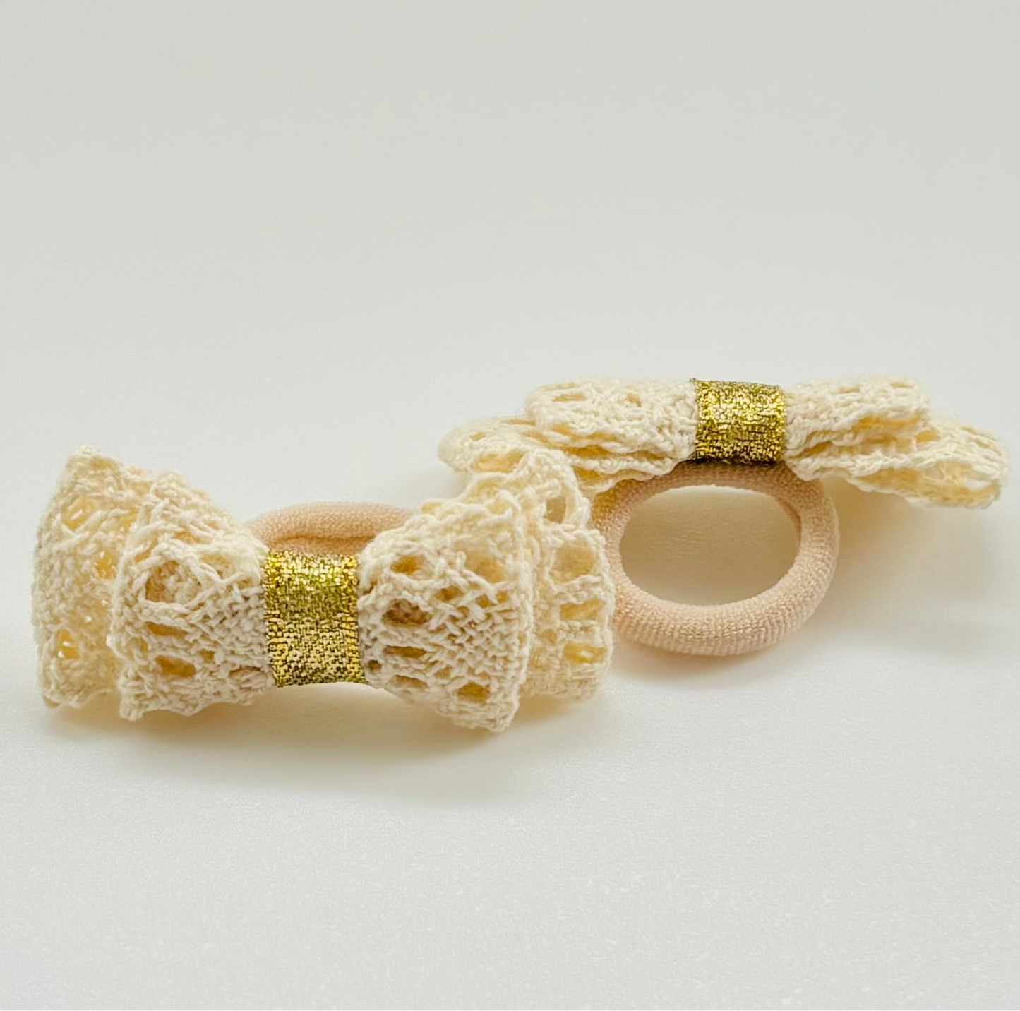 Lace and gold hair bobbles