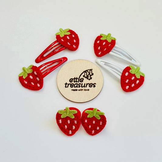 Strawberry hair bobbles and hair clips