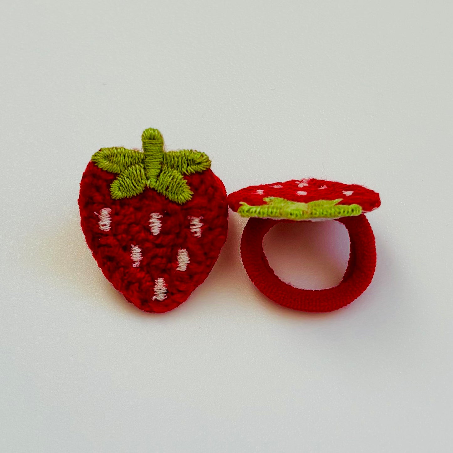 Strawberry hair bobbles and hair clips