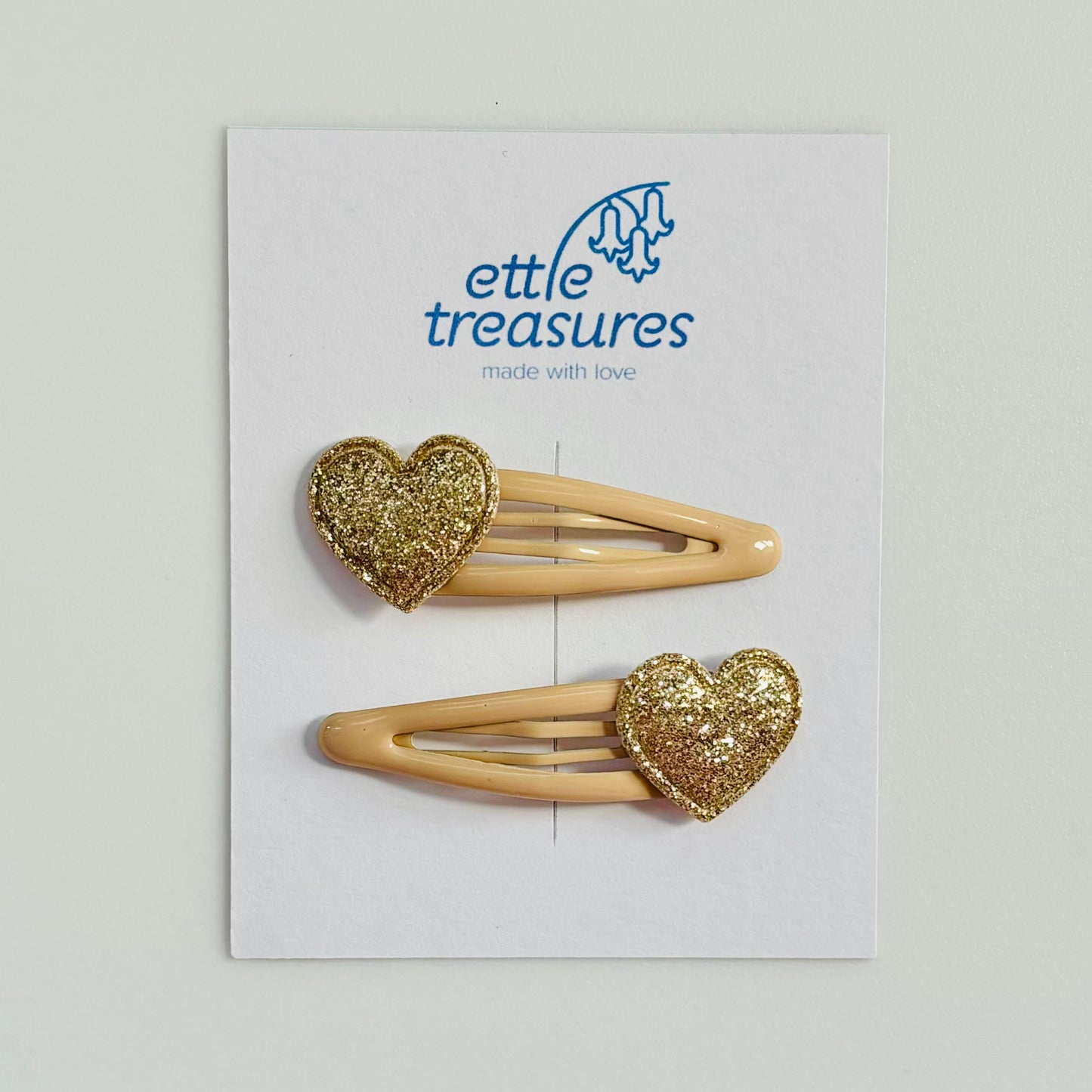 Sparkle heart hair clips